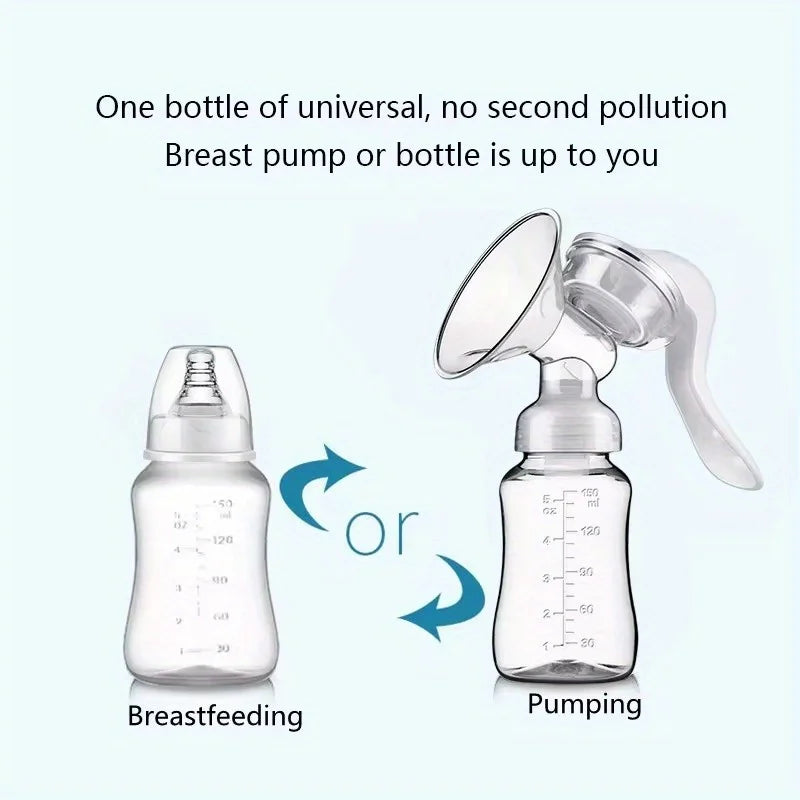 1PCS Painless & Portable Manual Breast Pump - High Suction, Chemical-Free Milk Collector for Postpartum Moms, Milking Machine