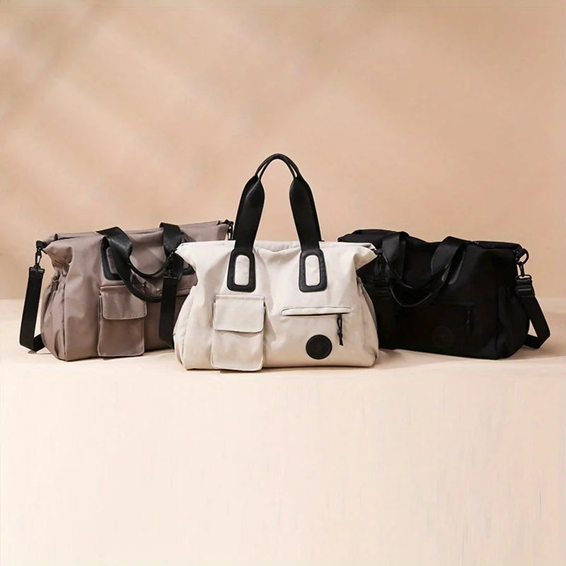 [Large Capacity Travel Tote] Large Capacity Travel Tote Bag, Lightweight Luggage Carry-on, Gym Bag with Shoulder Strap