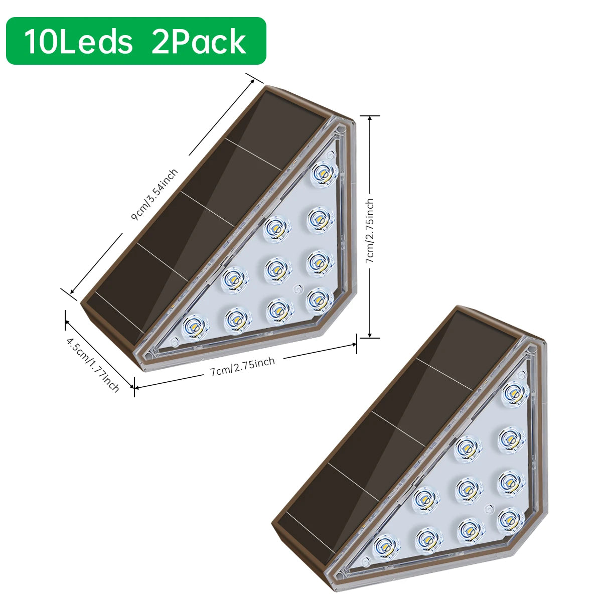 Solar Step Lights Outdoor Waterproof IP67 Solar Powered Stair Lights Triangle Solar Deck Lights for Outside Garden Patio Yard