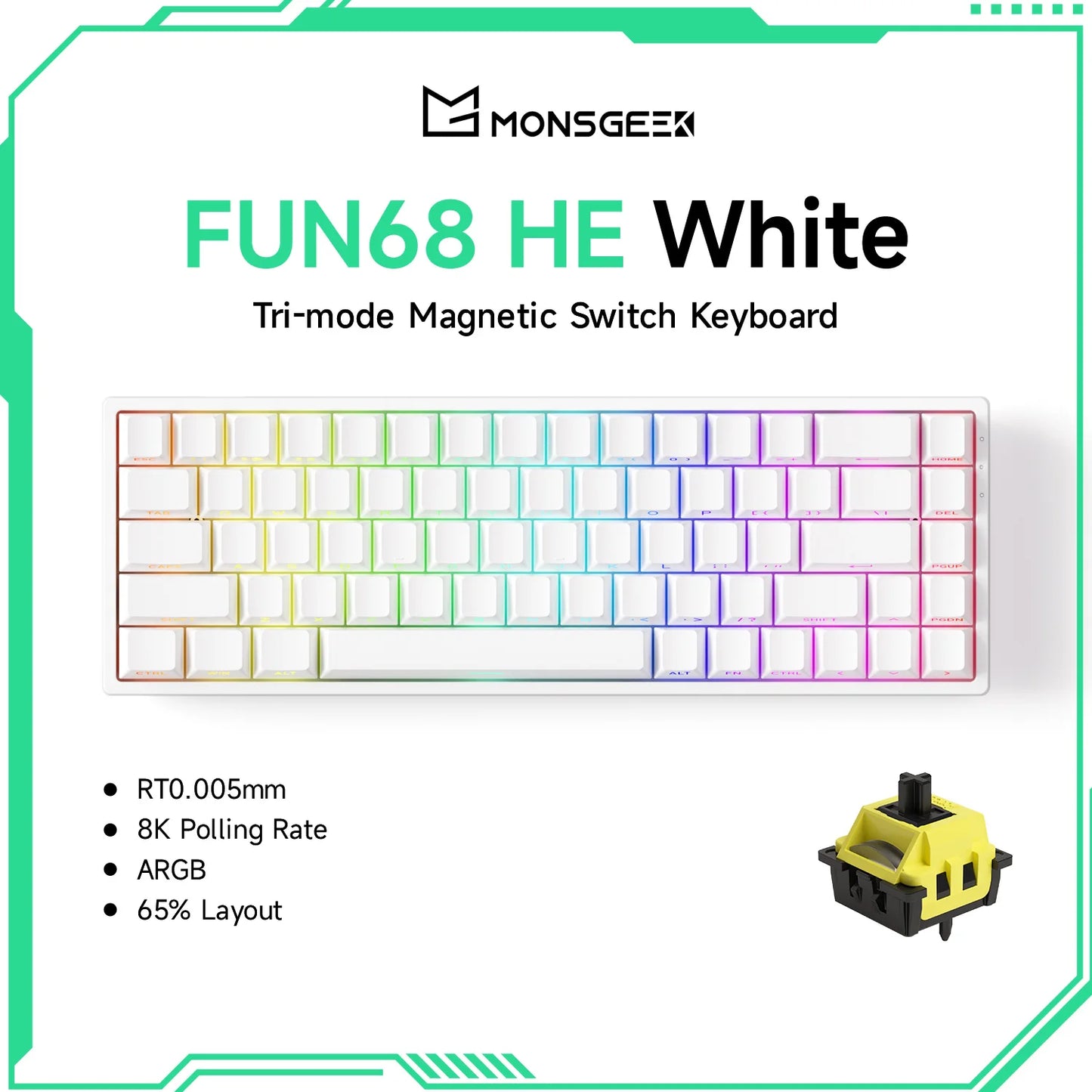 Akko MonsGeek FUN68 FUN60 PRO&MAX  HE Magnetic Keyboard 60% 65%Gaming Keyboards Rapid Trigger 8K Custom Keyboard Gamer Esports