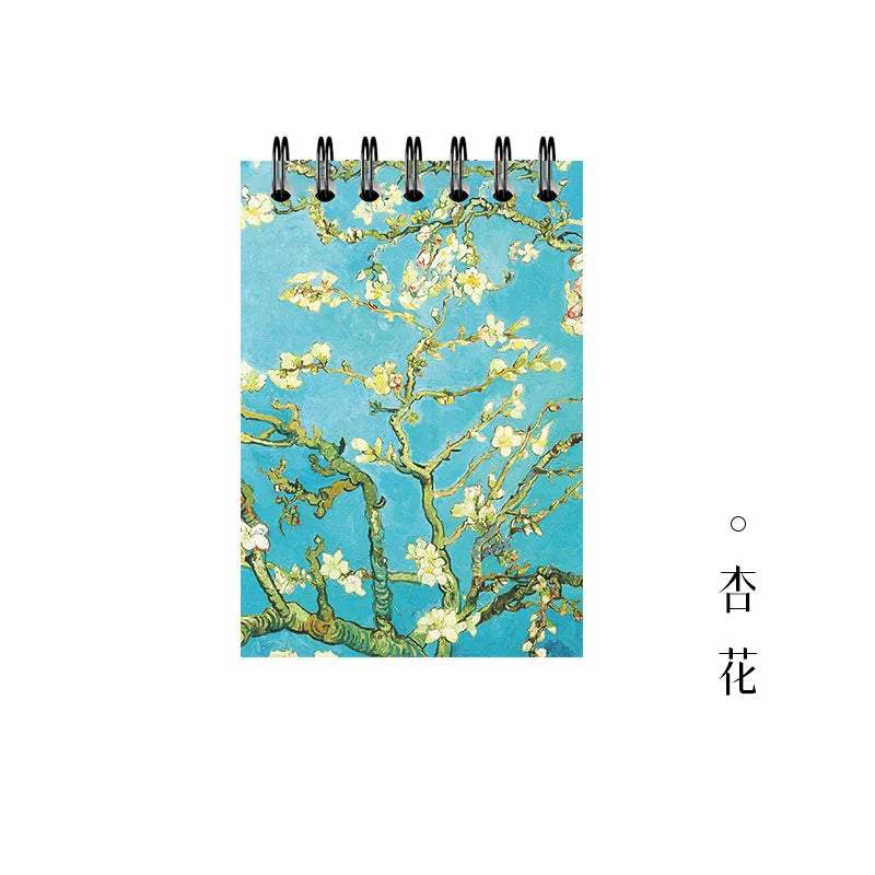 Pocket Notebook Famous Painting Van Gogh Monet Horizontal Line Coil Note Word Book Record Book Journal Diary Planner Stationery