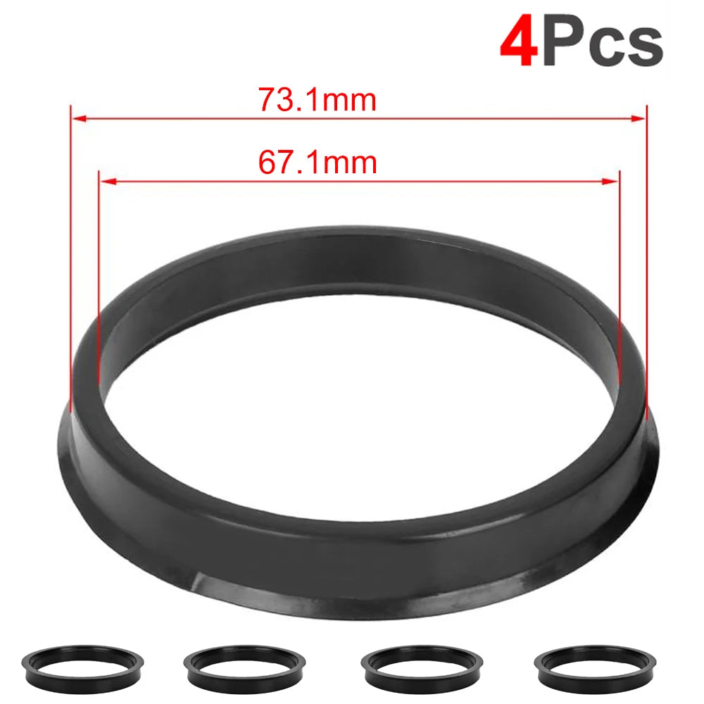 AUTCOAT 4Pcs/Set Automotive Car Plastic Wheel Hub Centric Rings Center Hubrings Bore 73.1-57.1 66.6-57.1