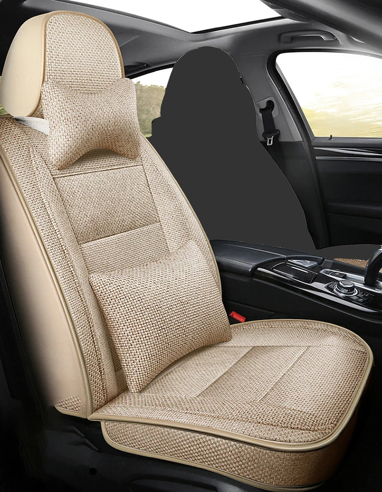 Universal Flax Car Seat Cover For Suzuki Grand Vitara SX4 Swift Ignis Auto Accessories Interior Breathable Protector Pads 차량용품