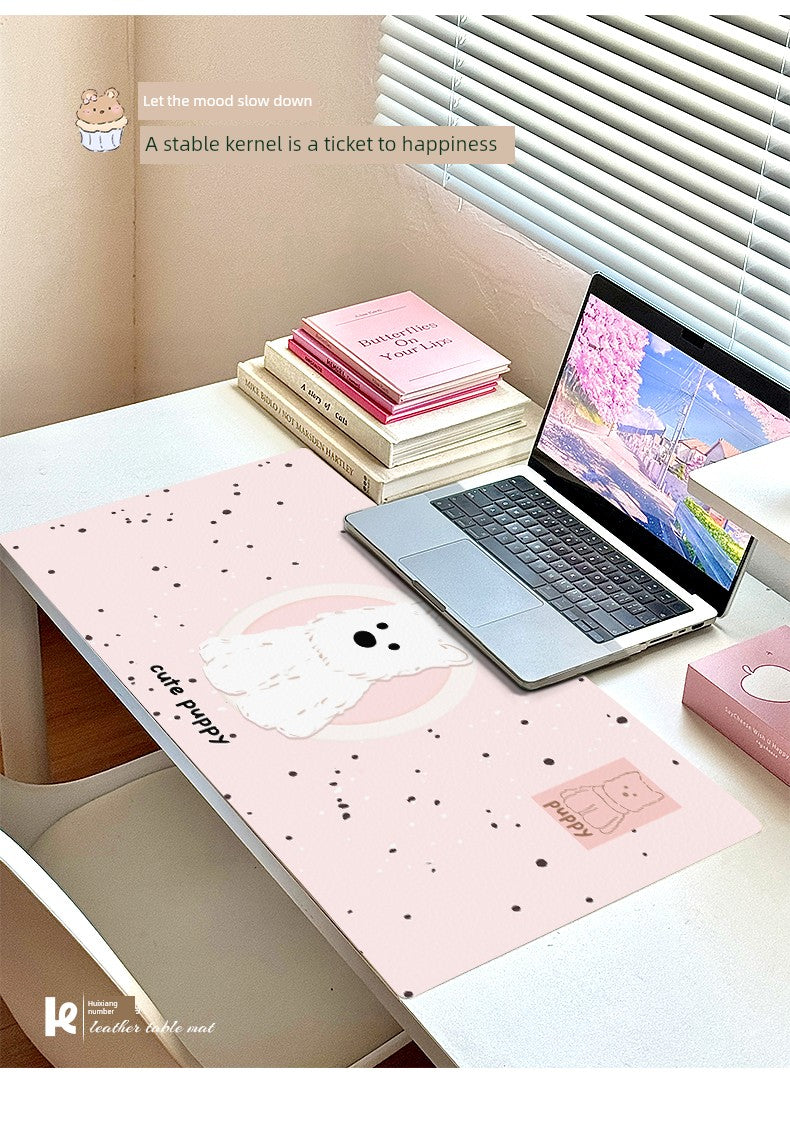 Huixiang Puppy Mouse Pad Oversized Girl Good-looking Office Computer Keyboard Desktop Station Table Mat Cute