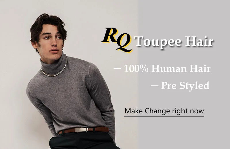 Pre Styled Cut Toupee Men Wig Thin Skin 0.04-0.06 Hair Replacement Systems Ready Wear Human Hair Male Wig Hombre Peruk Capillary