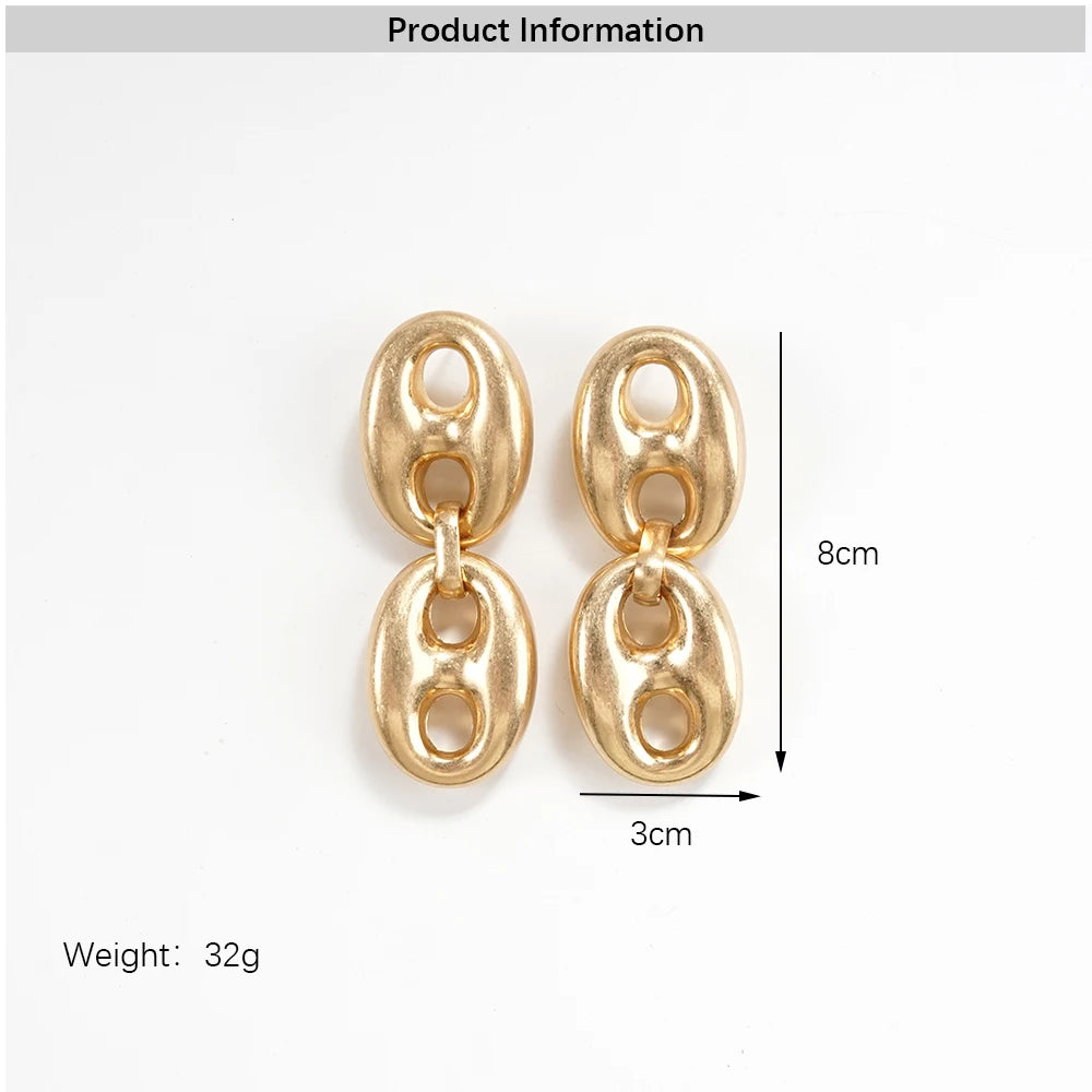 Contemporary Textured Mariner Chain Jewelry Set Polished Gold Tone Necklace And Bracelet Statement Jewelry For Womens Minimalist