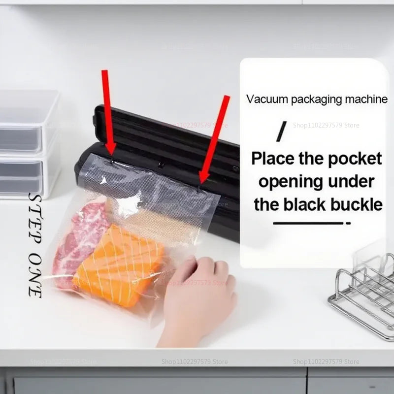 Vacuum Sealer Machine with 2 in 1 Mode for Fruits Meat Food Storage Includes 2 Vacuum Seal Bags Food Saver Kitchen Appliances