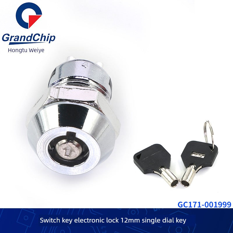 12mm Switch Key with Wire Power Lock Elevator Base Station Lock off/on Telephone Lock Switch Single Dial/Double Dial