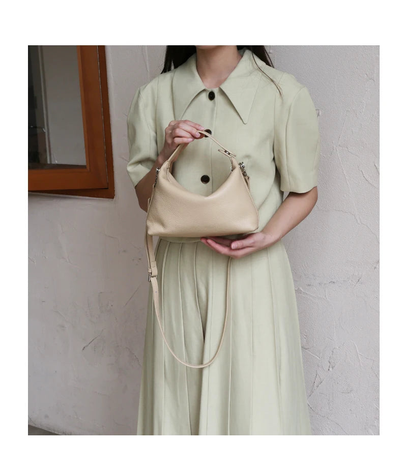 2024 New Women's Bag Female Luxury Soft Genuine Leather Handbag Lady Fashion Daily Casual Shoulder Bag Girls Crossbody Messenger