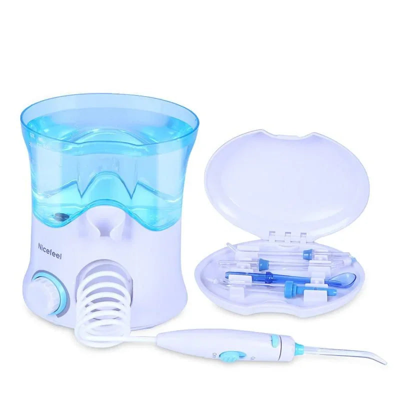 Nicefeel Ultrasonic Oral Irrigator Water Jet Flosser 600ML Water Tank Jet Tips Teeth Cleaner Dental Water Flosser 7 Nozzle