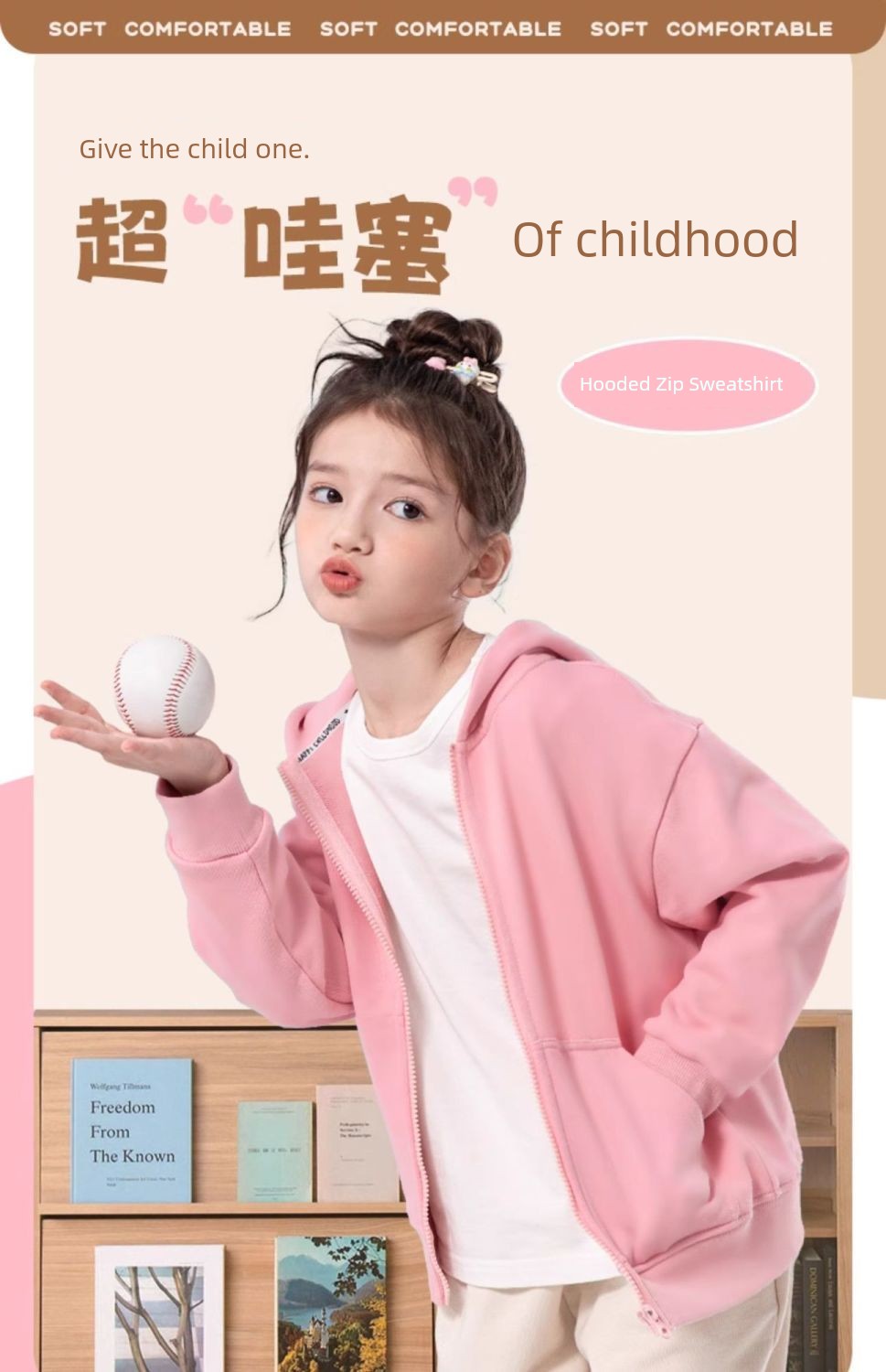 2025 New Arrival Kids Clow M Zipper Outwear Spring and Autumn Girl Fashionable Stylish Hooded Cardigan Thin Sweatshirt