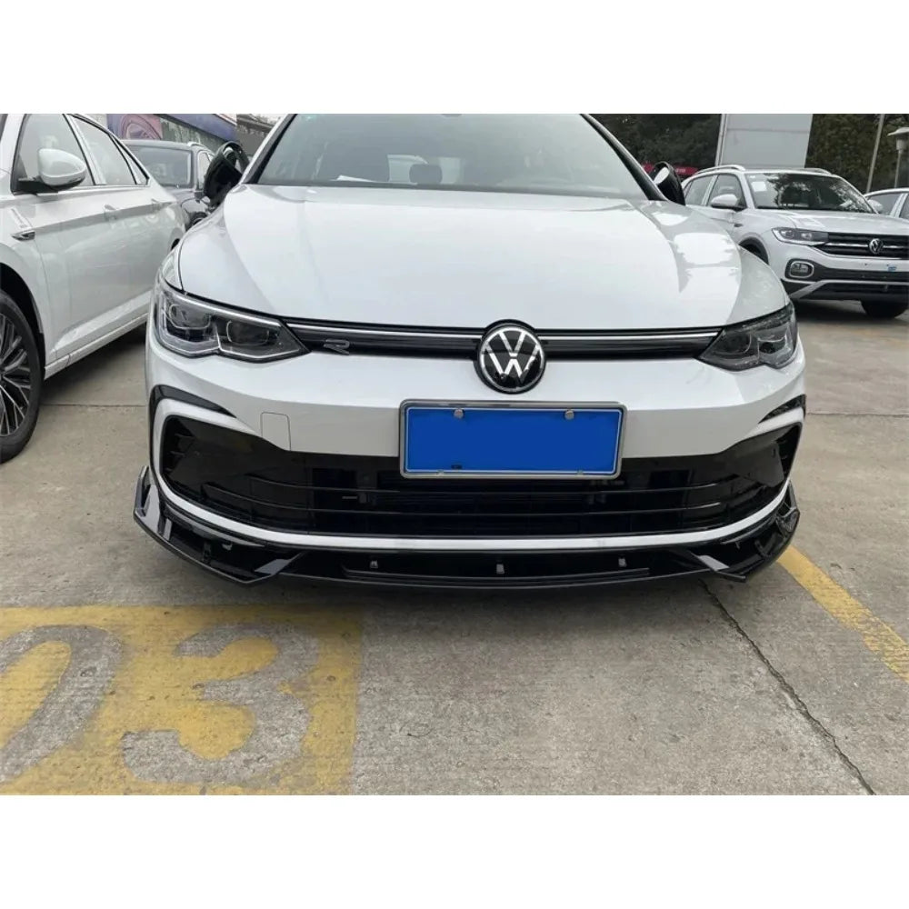 For Volkswagen VW Golf 8 MK8 Ⅷ R GTI GTD GTE 2019 To 2023 Front Bumper Lip Splitter Spoiler Diffuser Body Kit Auto Accessories