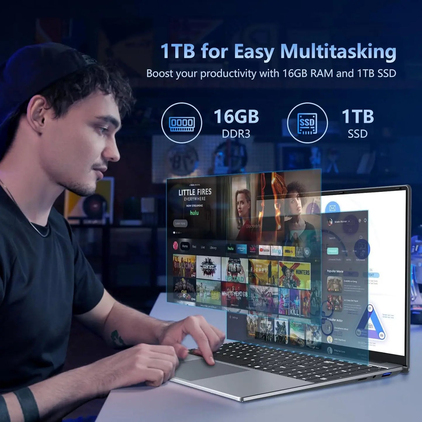 2026 New Gaming Laptop Computer intel Core i9 10980HK/9900U Notebook PC 16GB RAM 1TB SSD Windows 11 Portable i9 Laptop PC Gamer