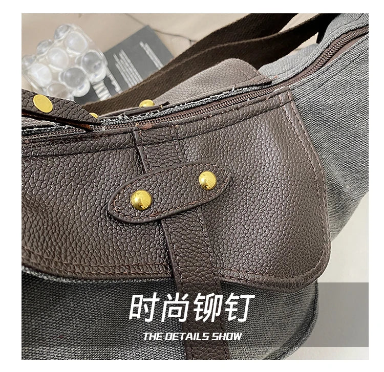 Sense of Luxury Personality Super Cool Crossbody Bags for Women Hot Trendy 2026 New Style Fashionable Canvas Pony Shoulder Bags