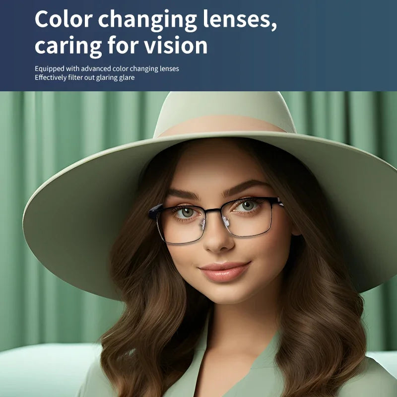 CLLOIO Wireless Bluetooth Smart  Glasses Men Myopia Prescription Photochromic Sunglasses Women Anti Blue Ray Reading Glasses