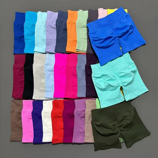 Women's High Waist Yoga Workout Shorts | Seamless Stretchy Fitness Sweatpants for Gym & Running