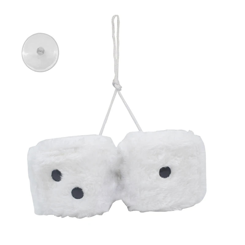 QM82 Car Hanging Furry Dice Car Dice Car Hanging Furry Dice Hanging Fuzzy Dice Plush Car Pendant Pair of Hanging Couple