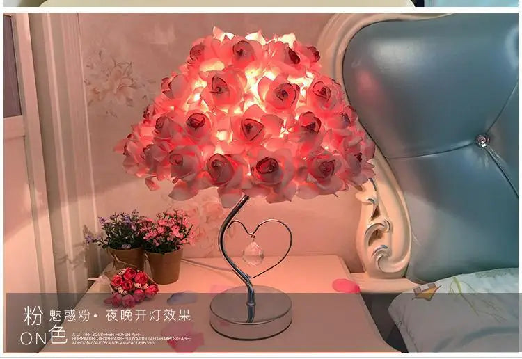 New Creative European Sle Feathers Desk Lamp Bedroom Bede Princ Wedding Room Warm LED Birthday Gift Rose