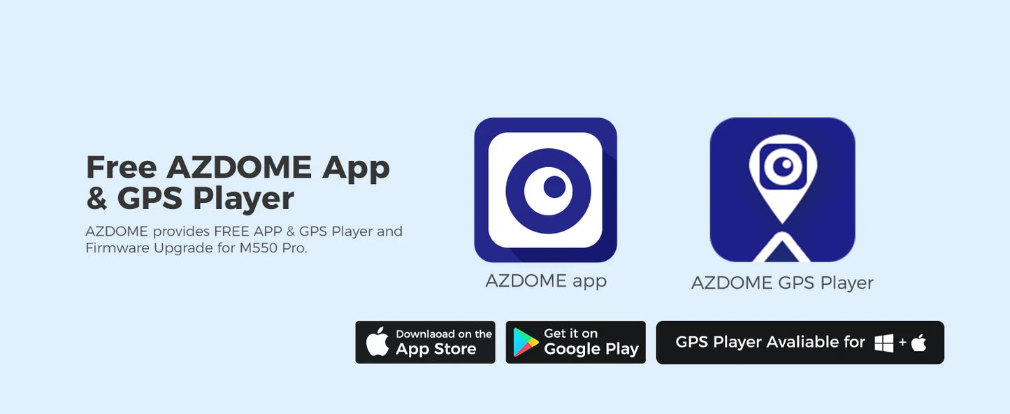 AZDOME M550 Pro Dash Cam 4K+1080P Built-in GPS 5G WiFi 3.19" IPS Screen Camera for Cars IR Night Vision 24H Parking Mode