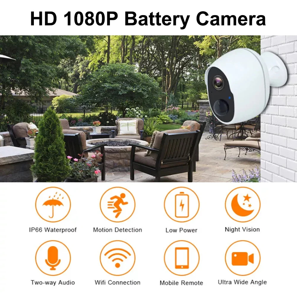 3MP Battery Solar WiFi Security CCTV 130 Wide View Angle 5XDigital Zoom Waterproof Outdoor Solar Camera 5200mAh Rechargeable Cam