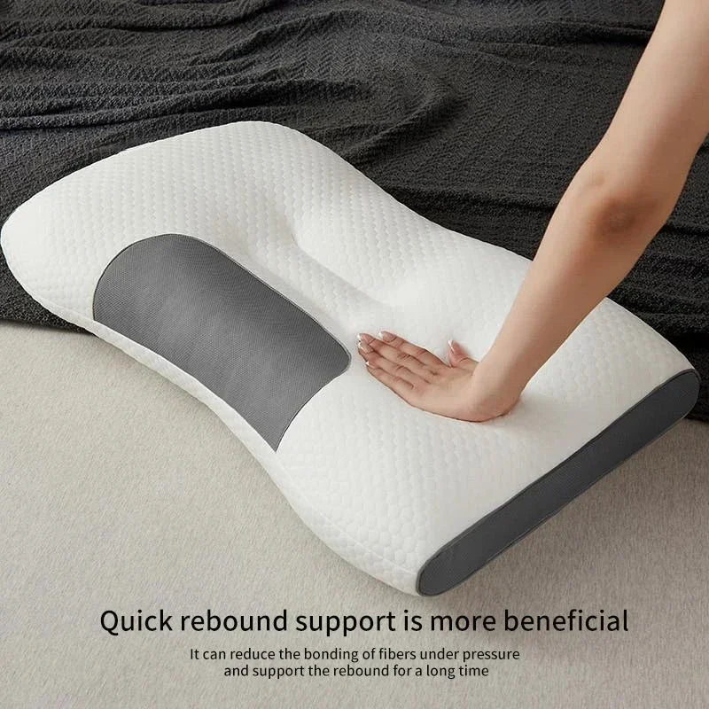 Knitted Cotton Pillow Core Ergonomic Cervical Support Sleep Aid Pillow For Adults Household Dormitory Students