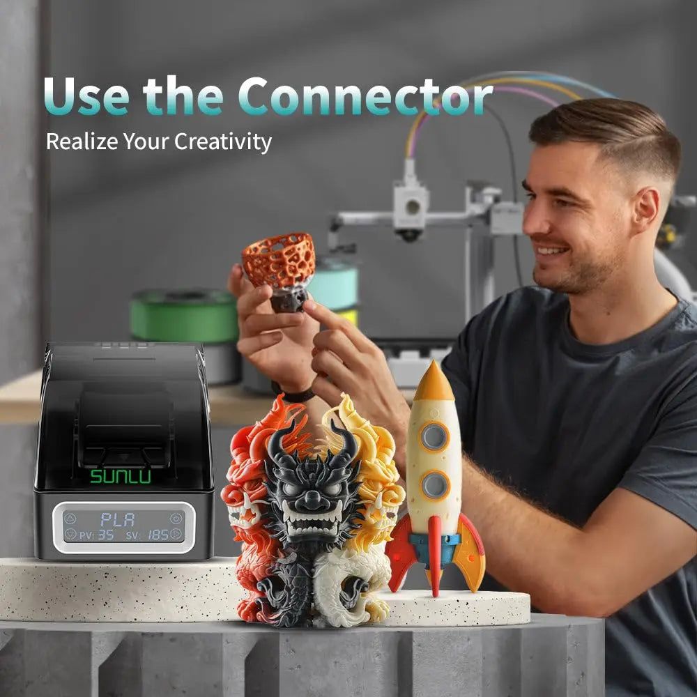 SUNLU Filament Connector For filament Fast Welding For bambu lab For PETG/PLA/ABS/TPU/Nylon 200Pcs PTFE Sleeve filament Splice