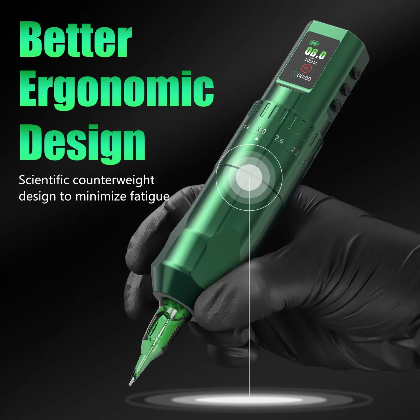 T-Rex D4 Wireless Tattoo Pen Complete Kit 2.0-4.2mm Adjustable Stroke Dot Work Mode 1600mAh Battery Full Tattoo Supplies Set