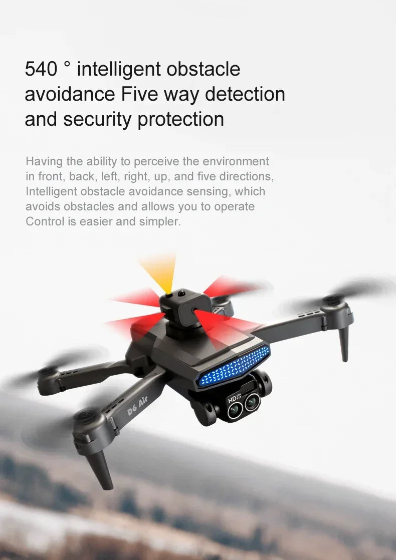New D6 Mini Drone 4k Profesional 8K HD Camera Obstacle Avoidance Aerial Photography Brushless Foldable Quadcopter Gift Toy 6000M