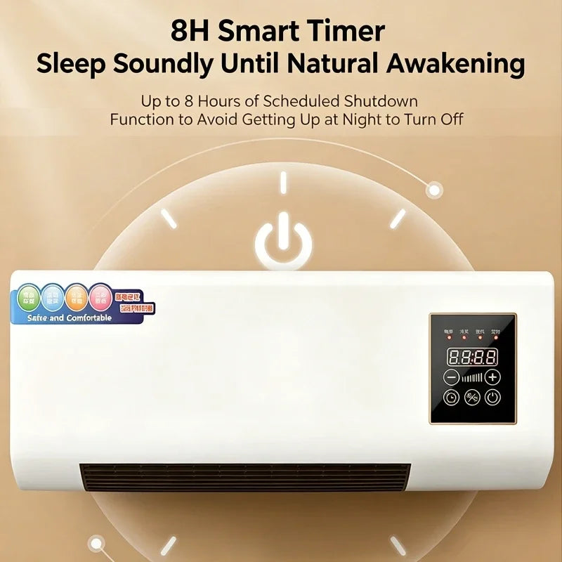 Electric Air Conditioner Fan Wall Mount Easy Temperature Timer Heating and Cooling Fan Space Heater Fan with Remote Control