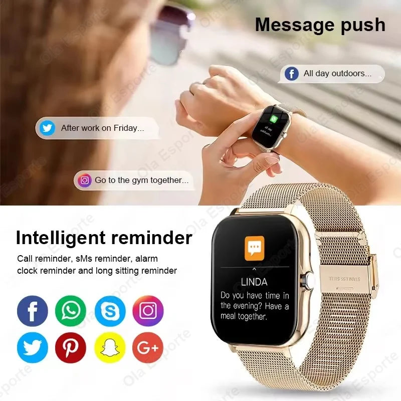 NEW 2025 Fashion SmartWatch Android Phone 2.01" Color Screen Full Touch Custom Dial Watch Women Bluetooth Call Smart Watch Men
