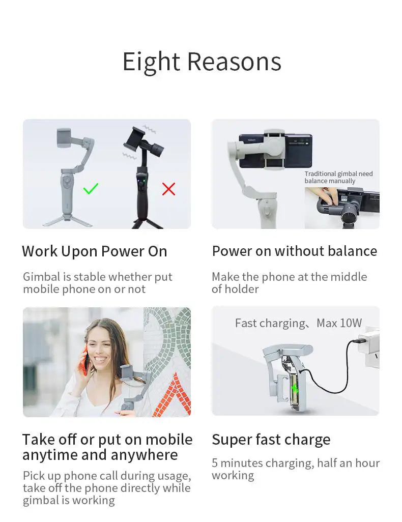 Mobile phone gimball handheld gimbal stabilizer 3Axis gimbal handy for iPhone Android Foldable telephone gimble for Video