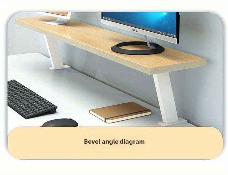 Versatile Desk Organizer with Metal U-Clamp - Sturdy Wooden Storage Rack for Office, Study & Reading