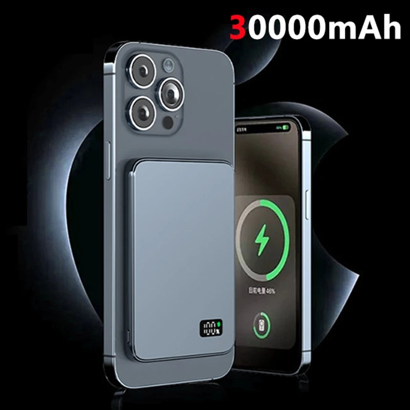 Lenovo 30000mah High-capacity Magnetic Wireless Fastcharging Powerbank Lightweight Portable For Air Travel With External Battery
