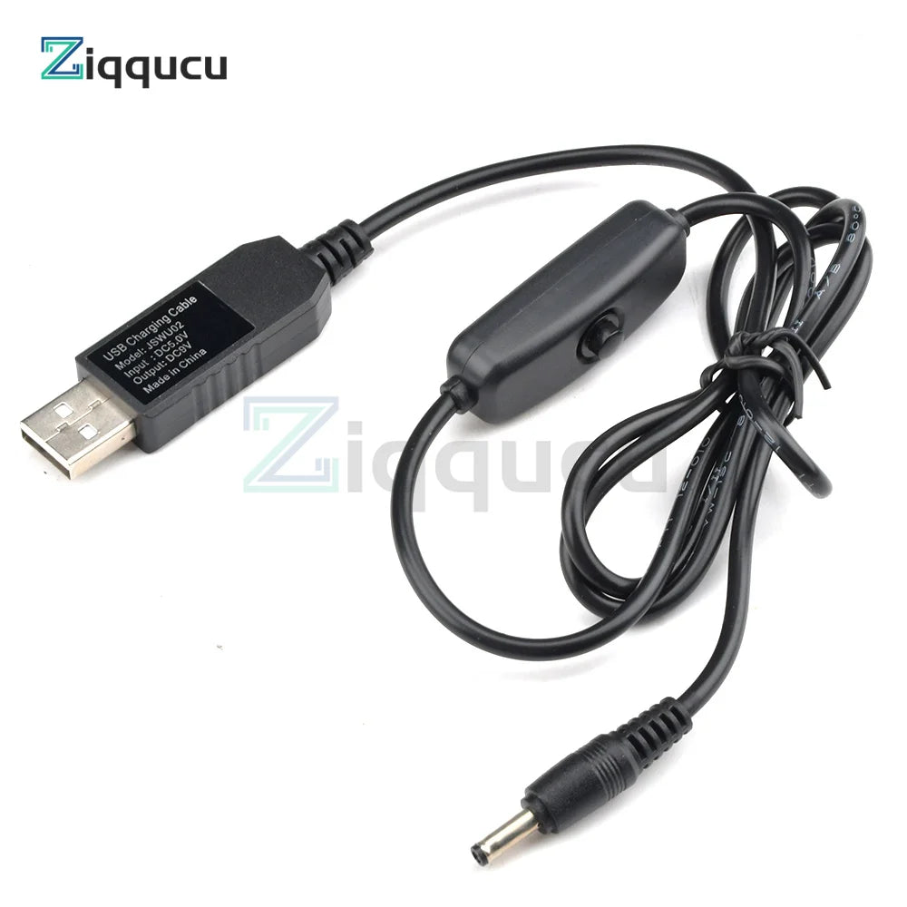 USB Power Boost Line DC 5V to DC 5V 9V 12V Step UP Module USB Converter Adapter Cable with Switch Plug Length 1m