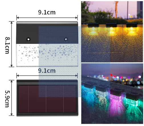 Solar Pool Lights Step Lights Outdoor Poolside Solar Light with Timer Offfor for Outside Stair Fence Step Pool Backyard Decor