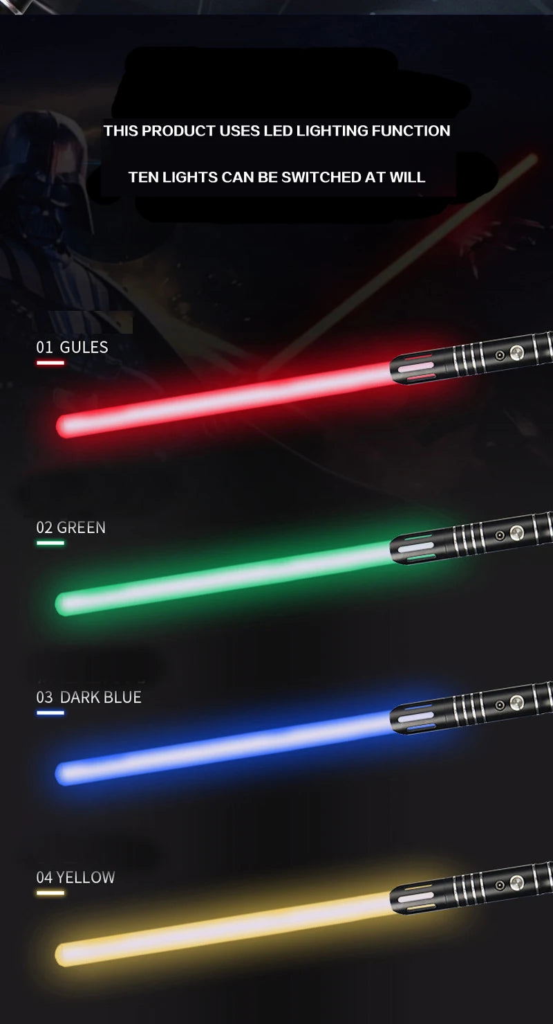 Upgraded Version Gravity Sensing Light Saber 2 In 1 15-color Metal Laser Sword Rechargeable Toy Party Glow Sword,Halloween And C