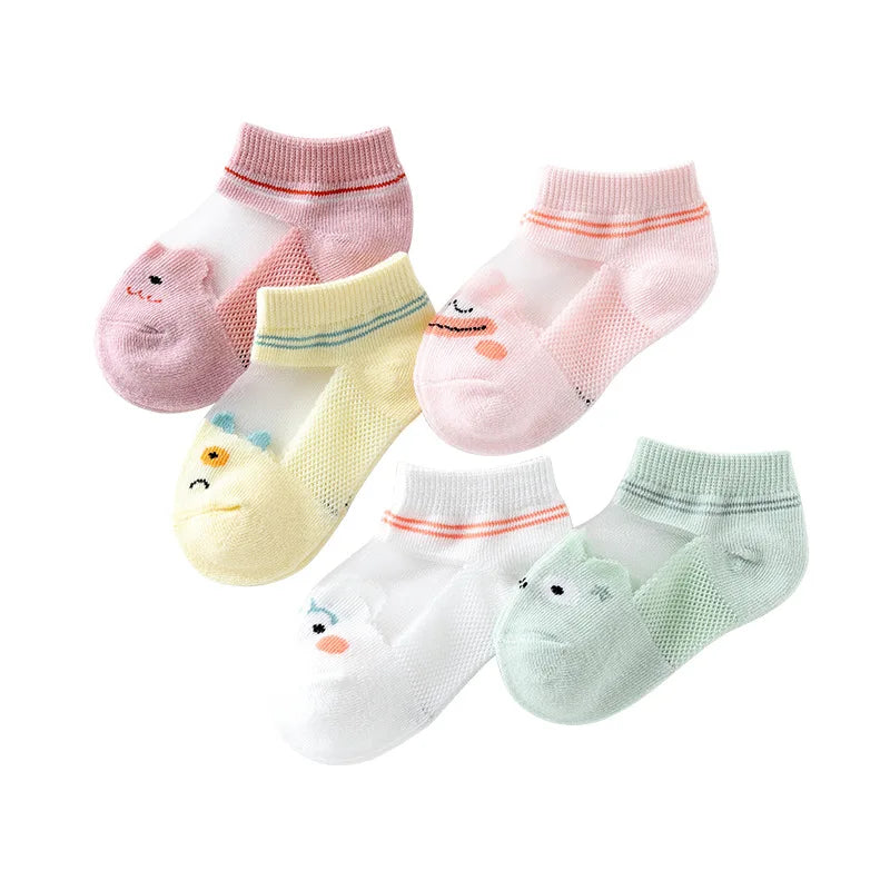 5 pairs 0-3-5-12 years old children's socks all genders Mesh Cotton Class A boys kids socks KS-2 socks for girls cartoon socks