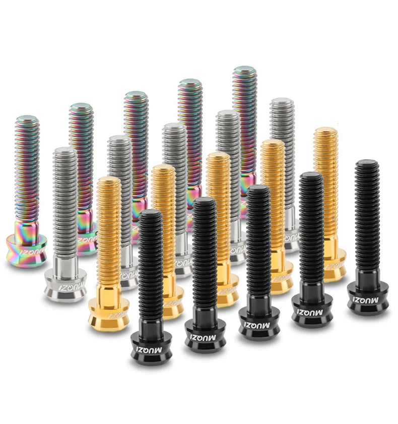 MUQZI Bike M6 Titanium Alloy Stem Top Cap Screw M6x35mm M6x30mm Super Light MTB Road Bicycle Headset Top Cap Bolt