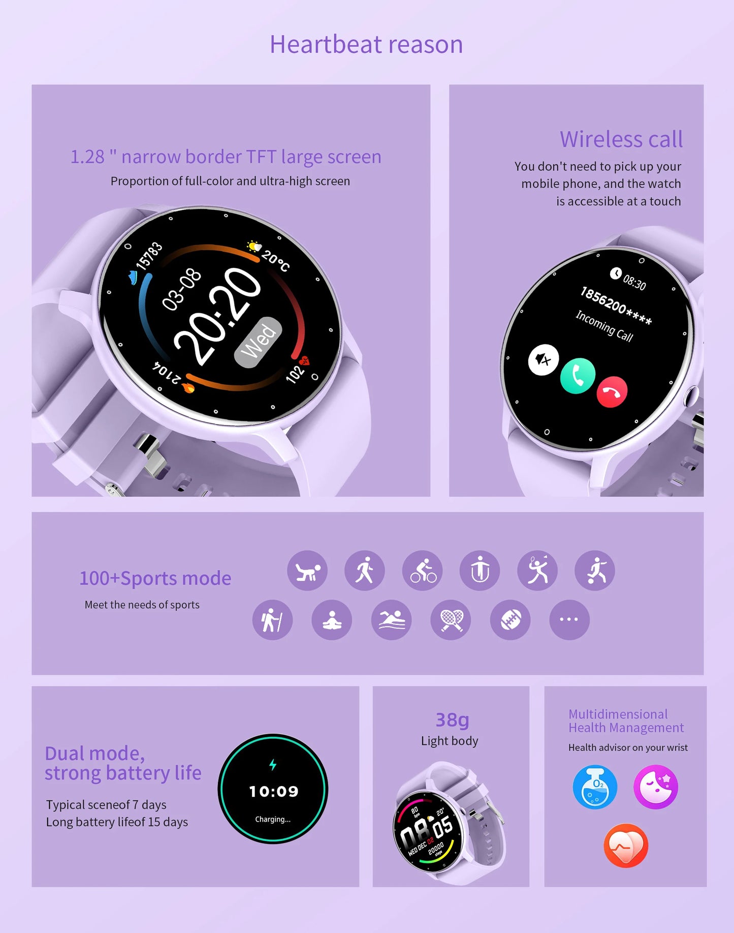 LIGE 2025 New IP68 Waterproof Sport Fitness Tracker Smart Watch Full Touch Screen Bluetooth Call Smartwatch for Men Women