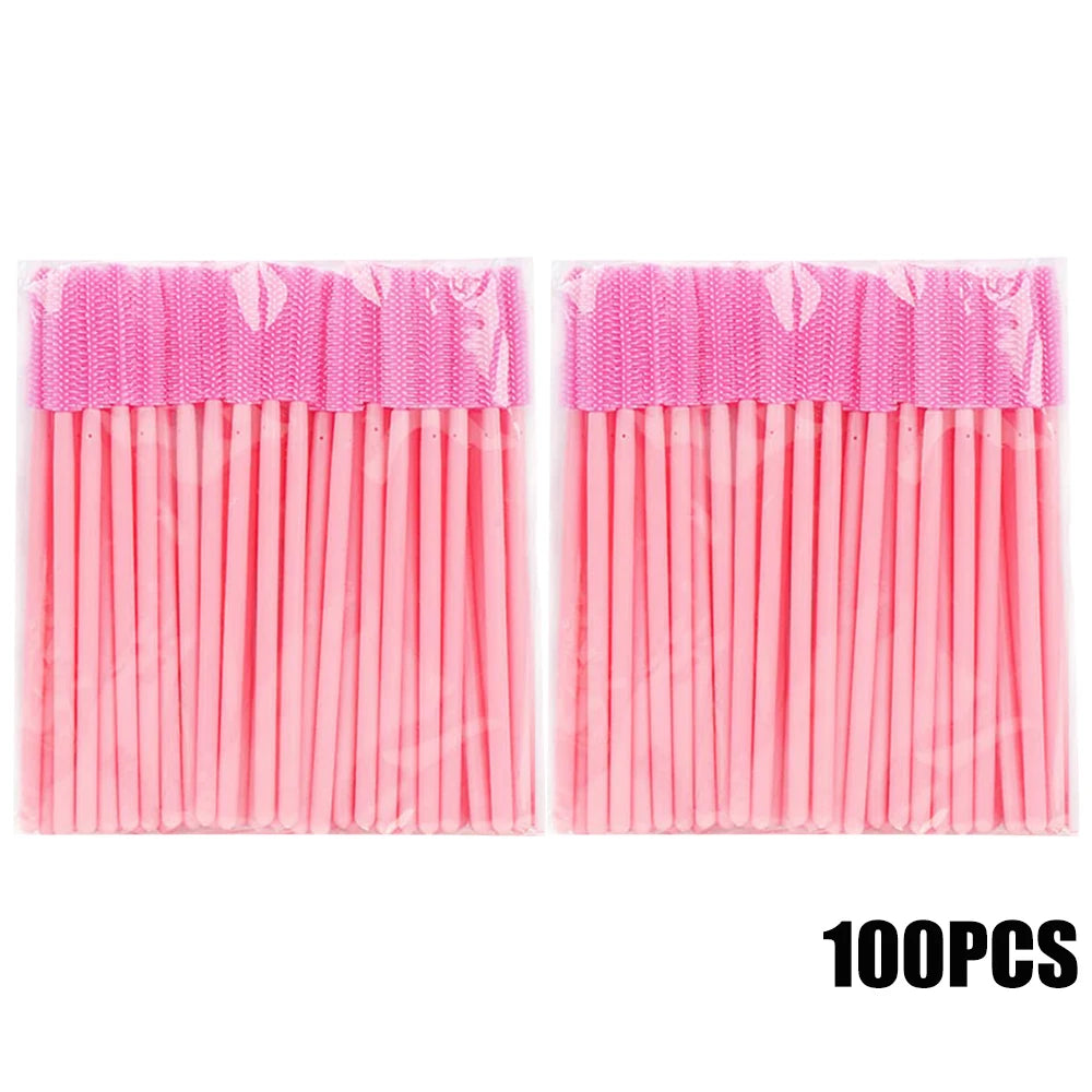 50/100PCS Eyelash Brush Silicone Eyelashes Brushes Mascara Wands Applicators Kits For Lash Extension Eyebrows Makeup Tool