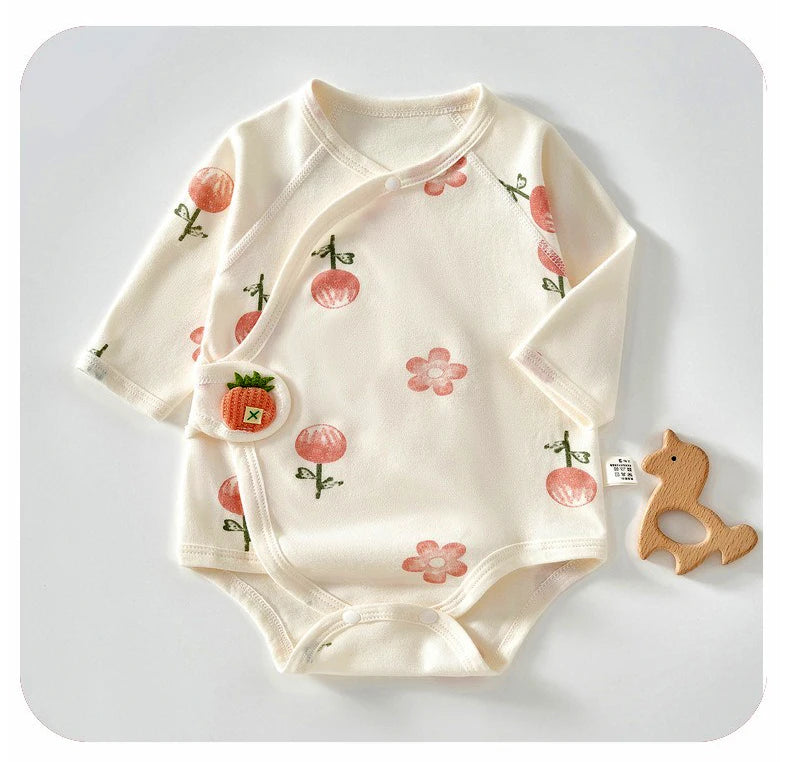 Ircomll 2 pcs Spring and Autumn Newborn Bodysuit Cotton Long Seeve Clothes Infant Clothing Pajamas Overalls for Girls&Boys 0-6M