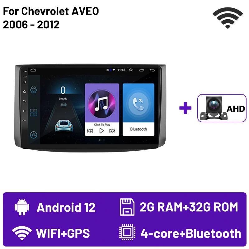 2din Android 15 Car Radio For Chevrolet AVEO T250 2006-2012 Carplay Android Auto Multimedia Stereo Player GPS Navi DSP HD Audio