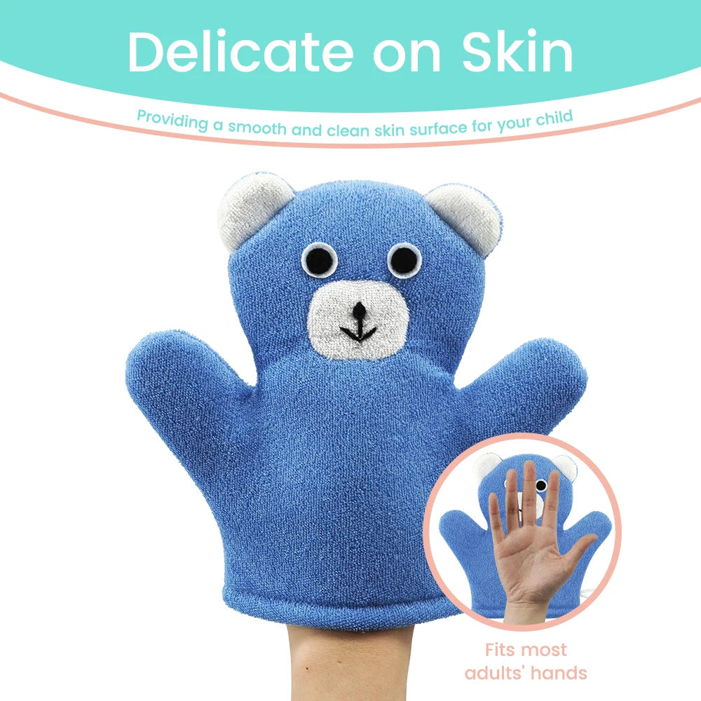 Baby Bath Mitt Washcloths Gloves Duck Toddler Soft Washcloths for Kids Designed in Cute Animal Towel Gentle Scrub for Baby