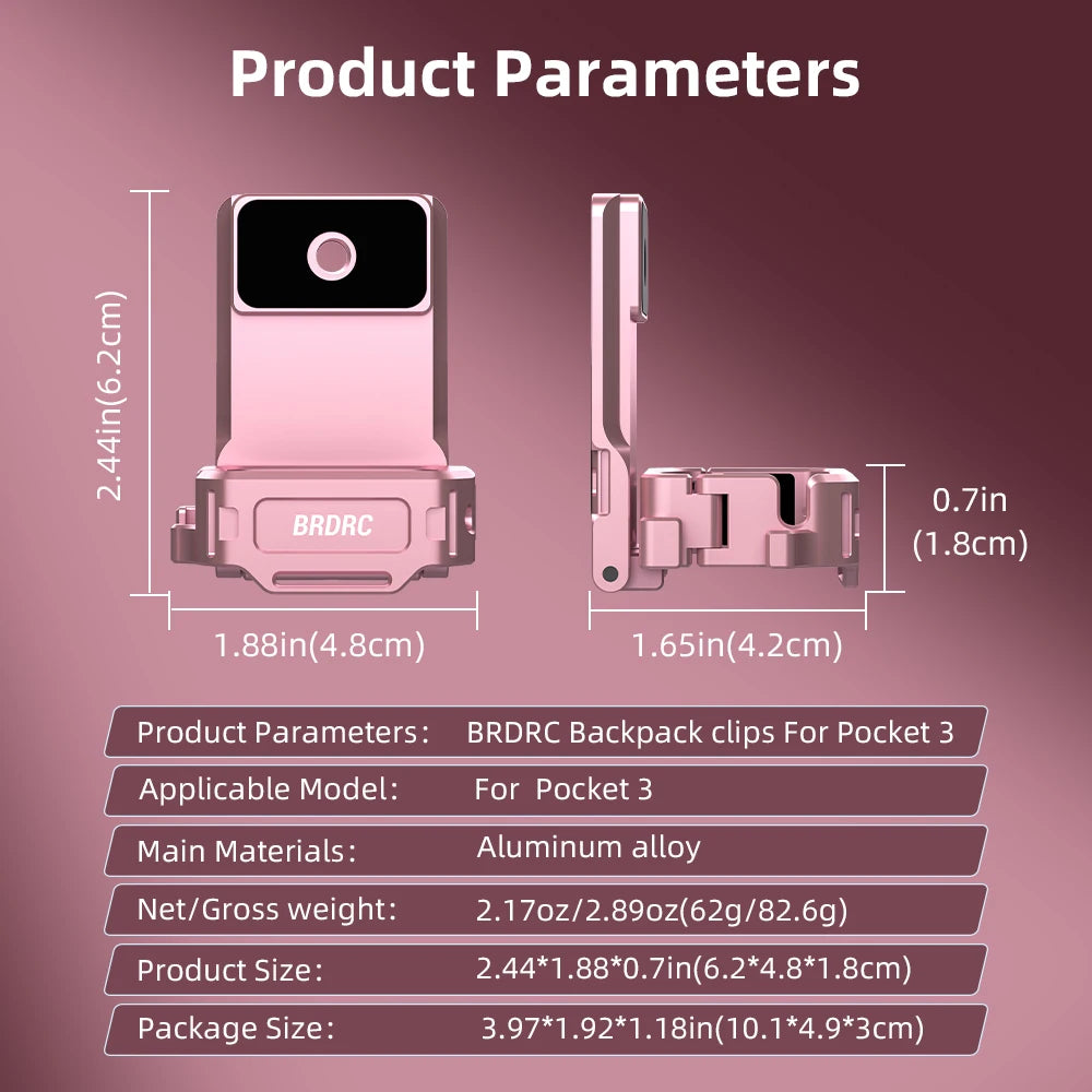 BRDRC Multi-Function Expansion Magnetic Mount for DJI Osmo Pocket 3,Aluminum Alloy Base,Pocket 3 Quick Release Accessories