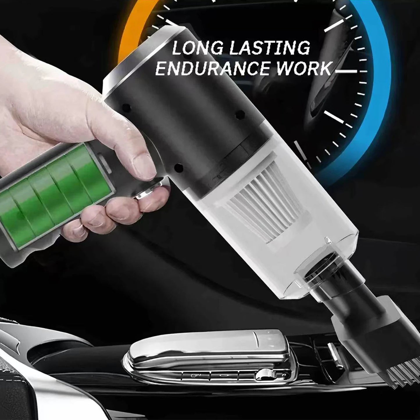 2025 Black Portable Car Wireless Vacuum Cleaner 120W Powerful Handheld for Home & Auto, Lightweight Cordless Rechargeable 3-in-1