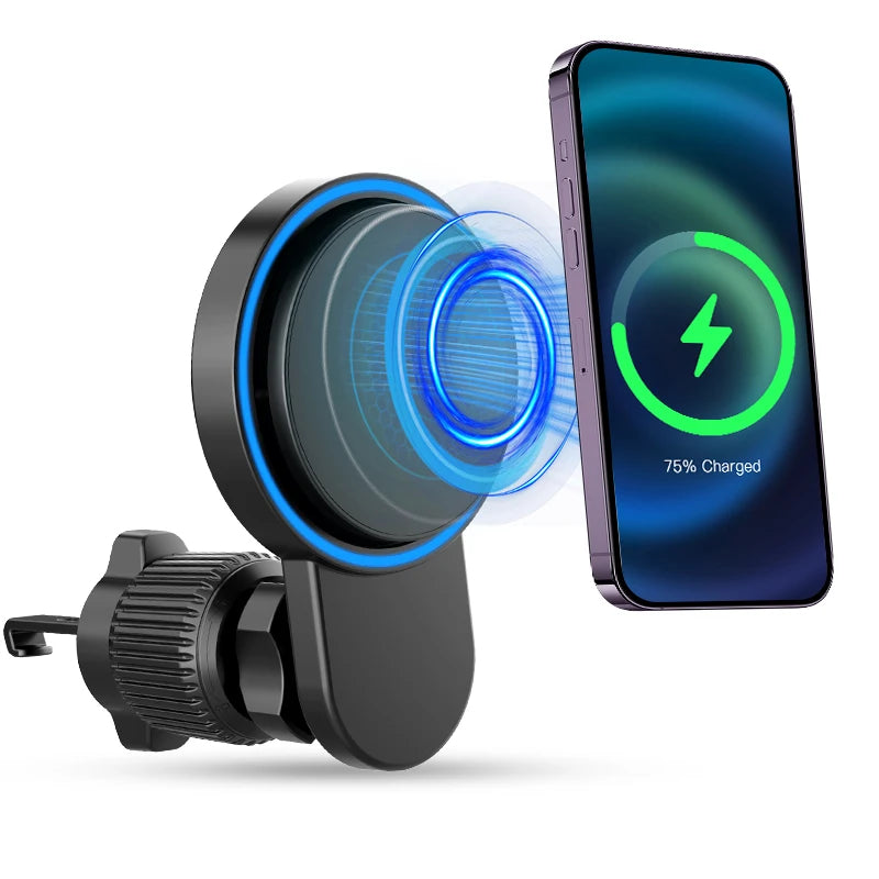 Magnetic Wireless Car Charger Mount 30W Fast Charging Air Vent Phone Holder Stand for iPhone 17 16 15 14 13 12 Pro Max Plus Safe