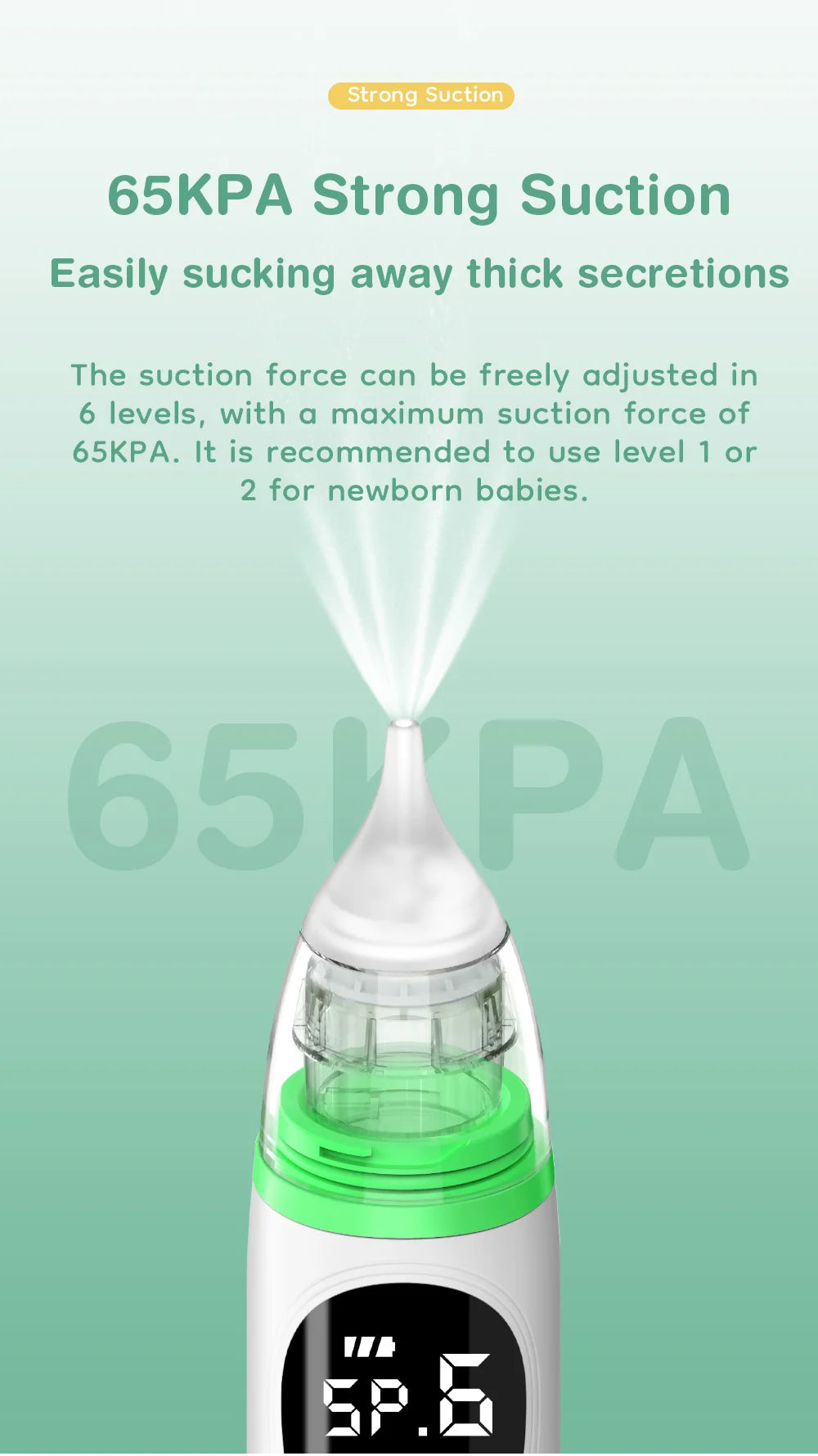 MAMIJOY Electric Nasal Absorber Baby Nose Cleaner Silent Baby Obstruction Rhinitis Cleaner Nasal Aspirator For Newborn U94