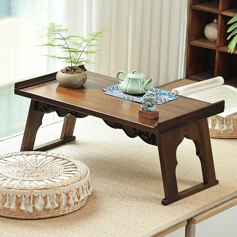 Wooden Tatami Bed, Wooden Bay Window Coffee Table, Foldable Window Seat Desk, Balcony Tea Table, Wooden Window Sill Table