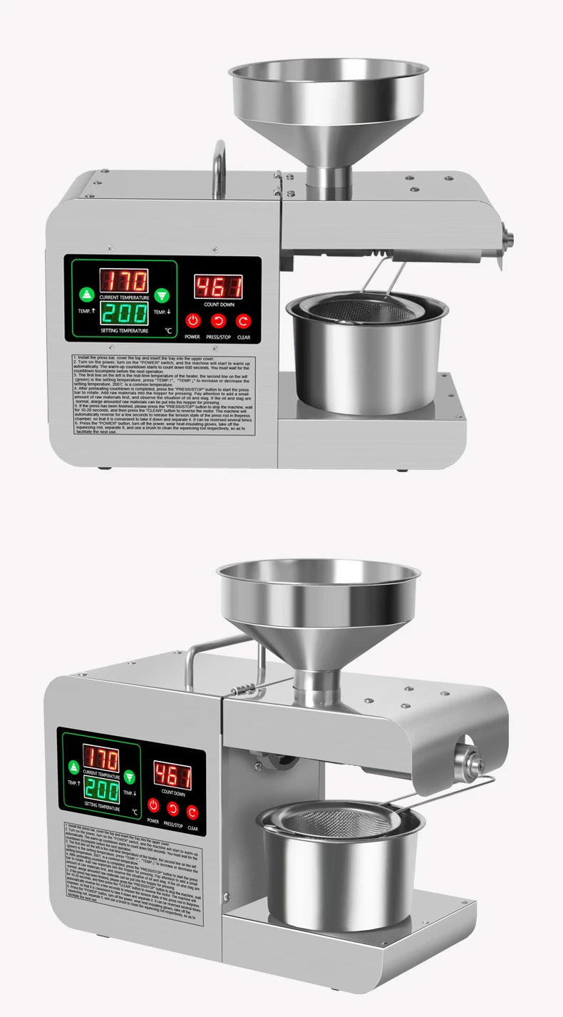 DIVEDEER Oil Press Home Automatic Multifunctional Commercial Oil Dreg Peanut New Oil Machine Intelligent Oil Press Machine X8S