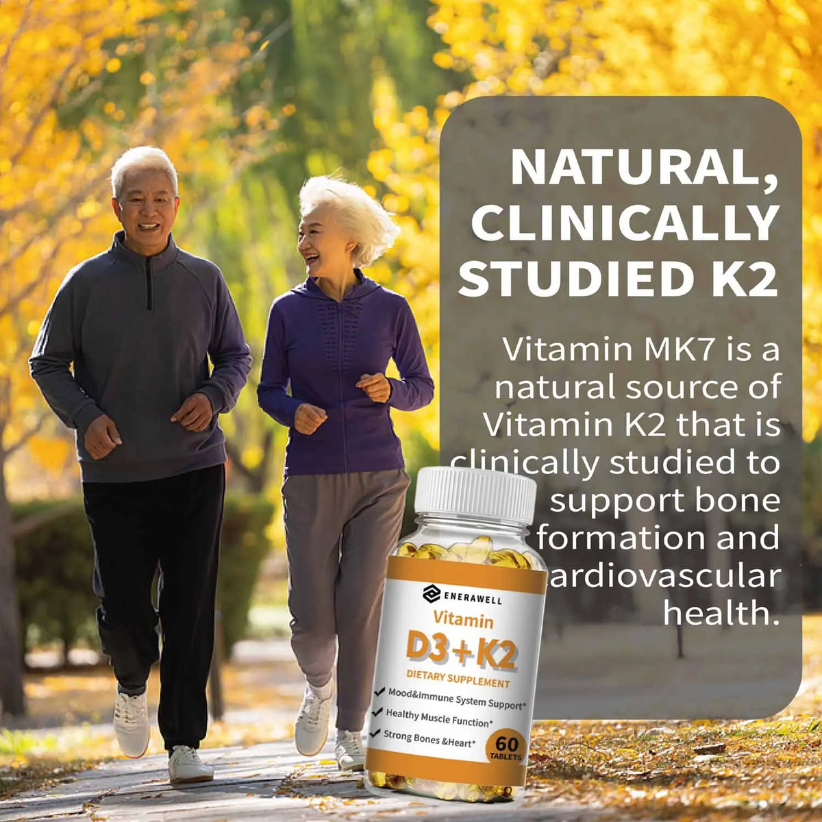 Vitamin D3 K2 Capsule - 20,000 IU Vitamin D3 Supports Bone & Teeth Health, Calcium Metabolism, Daily Body Wellness Supplement